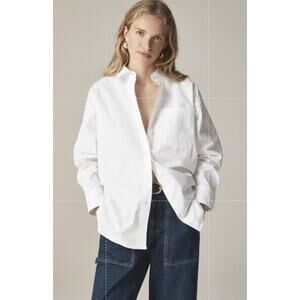 J.Crew Étienne Maura Oversized Fit Shirt WMNS L White BY733 Button Up Relaxed LS